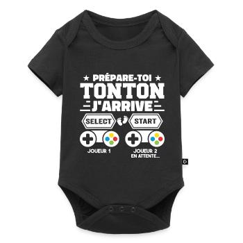 Prépare-toi Tonton J'arrive - Annonce Grossesse - Body à manches courtes Premium Bébé - noir - Devant