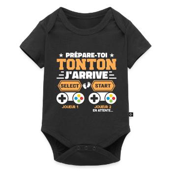 Prépare-toi Tonton J'arrive - Annonce Grossesse - Body à manches courtes Premium Bébé - noir - Devant