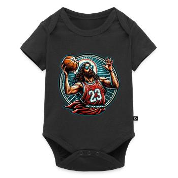 Funny Jump Shot Jesus Christian Basketball Gift - Baby Premium short-sleeve bodysuit - black - Front