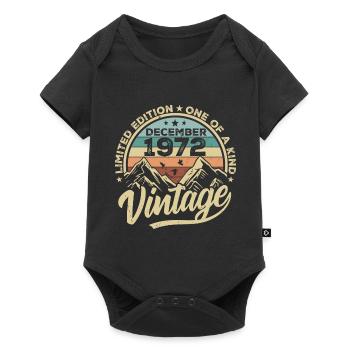 Original Décembre 1972 - 53ème Cadeau d’Anniversaire - Body à manches courtes Premium Bébé - noir - Devant