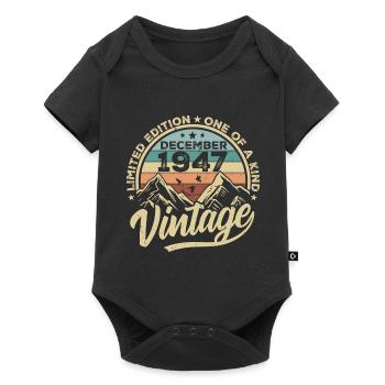 Original December 1947 - 78th Birthday Gift - Baby Premium short-sleeve bodysuit - black - Front