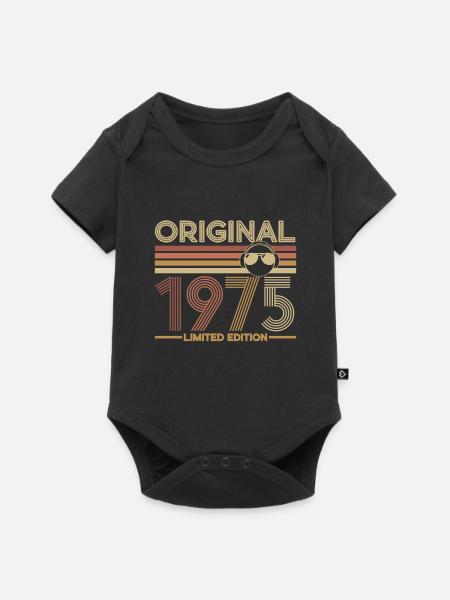 1975 - Baby Premium Kurzarmbody - Schwarz