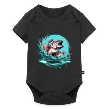 Angeln Angler Angel Fisch Karpfen Outdoor Fishing - Baby Premium Kurzarmbody - Schwarz - Vorne
