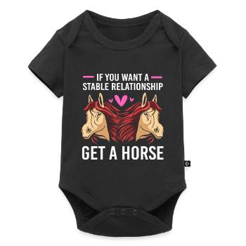 Pferderennen - Baby Premium Kurzarmbody - Schwarz - Vorne