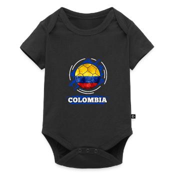Soccer country flag of Colombia - Baby Premium short-sleeve bodysuit - black - Front