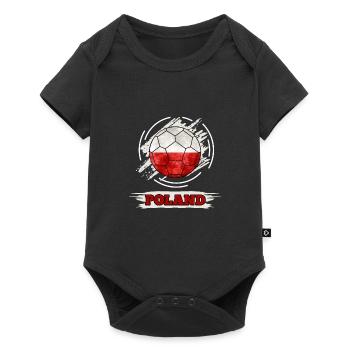 Drapeau du pays de football de la Pologne - Body à manches courtes Premium Bébé - noir - Devant