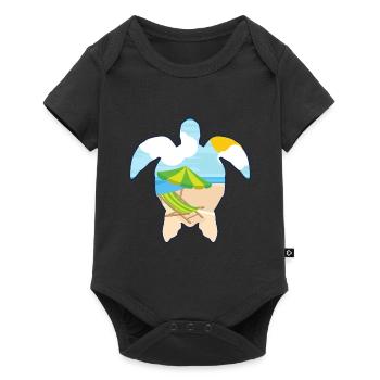 Tortue d'été / tortue / été / soleil - Body à manches courtes Premium Bébé - noir - Devant