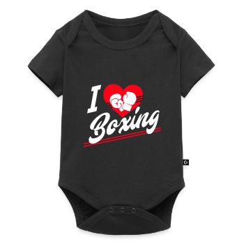 Ich liebe Boxen - Baby Premium Kurzarmbody - Schwarz - Vorne