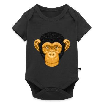 Monkey Chimpanzee Monkey - Baby Premium short-sleeve bodysuit - black - Front