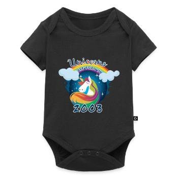 Unicorns were born in 2003 - Baby Premium short-sleeve bodysuit - black - Front