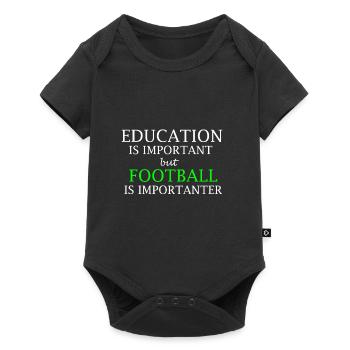 Fußball Regenbogen Farbig Fußballer Geschenk - Baby Premium Kurzarmbody - Schwarz - Vorne