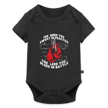 Kickboxen Kickboxer Boxer Boxhandschuhe Geschenk - Baby Premium Kurzarmbody - Schwarz - Vorne