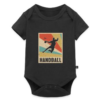 Joueur de handball Joueur rétro de handball player - Body à manches courtes Premium Bébé - noir - Devant
