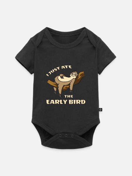 Cadeau de moufle du matin paresseux mocassins - Body à manches courtes Premium Bébé - noir