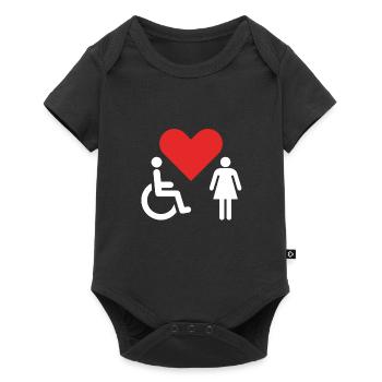 La Saint-Valentin En fauteuil roulant - Body à manches courtes Premium Bébé - noir - Devant