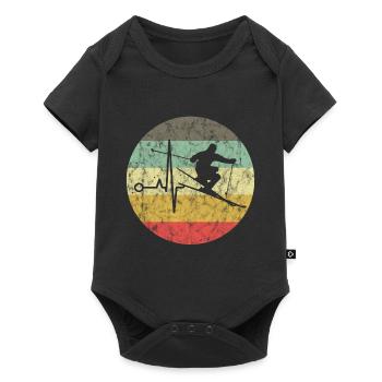 Ski Ski Skieur Ski Vacation Retro Gift - Body à manches courtes Premium Bébé - noir - Devant