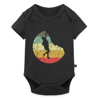 Mountaineering Climbing Gift Bouldering Retro Cool - Baby Premium short-sleeve bodysuit - black - Front