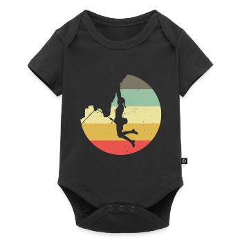 Mountaineering Climbing Gift Bouldering Retro Cool - Baby Premium short-sleeve bodysuit - black - Front
