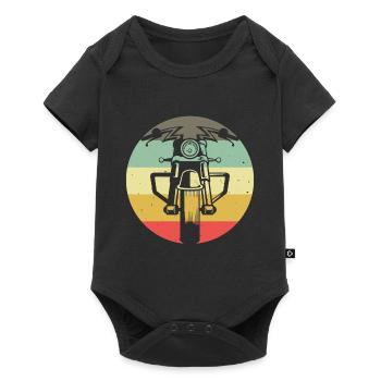 Chopper Biker Bobber Motorcycle Retro Motorcyclist - Baby Premium short-sleeve bodysuit - black - Front