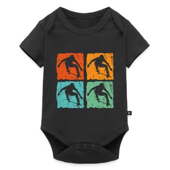 Vintage Retro Skateboard Skateboard Cadeau - Body à manches courtes Premium Bébé - noir - Devant