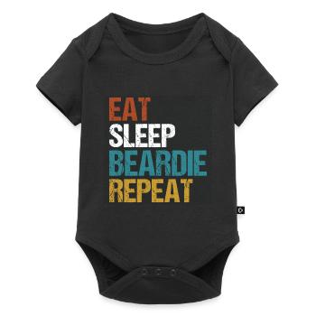 Bearded Collie Beardie Eat Sleep Saying Vintage - Baby Premium short-sleeve bodysuit - black - Front