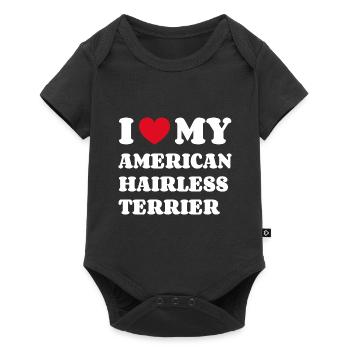 J’adore mon American Hairless Terrier - Body à manches courtes Premium Bébé - noir - Devant