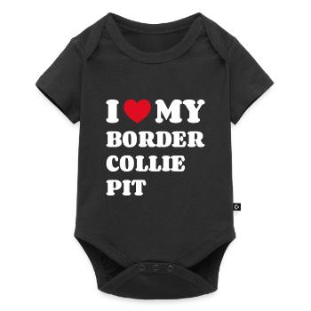 J’adore mon Border Collie Pit - Body à manches courtes Premium Bébé - noir - Devant