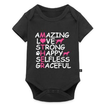 DOGUE DE Bordeaux Great Dane Bordeaux Great Dane Mom Mother - Baby Premium short-sleeve bodysuit - black - Front