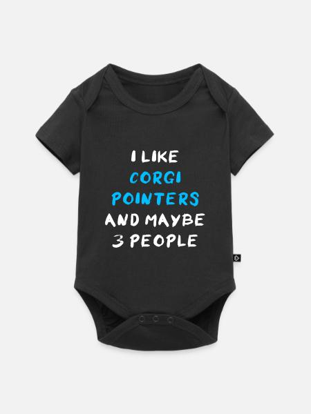 Corgi Pointer - Baby Premium Kurzarmbody - Schwarz