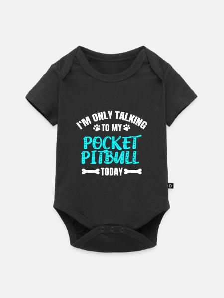 Pocket Pitbull - Baby Premium Kurzarmbody - Schwarz