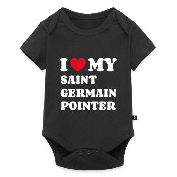 I Love My Saint Germain Pointer - Baby Premium Kurzarmbody - Schwarz - Vorne