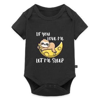 Si tu m’aimes, laisse-moi dormir paresseux - Body à manches courtes Premium Bébé - noir - Devant