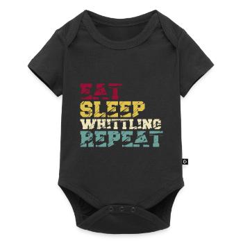 Whittling Holzschnitzer Holz Schnitzen Spruch - Baby Premium Kurzarmbody - Schwarz - Vorne