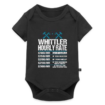 Whittling Holzschnitzer Holz Schnitzen Spruch - Baby Premium Kurzarmbody - Schwarz - Vorne