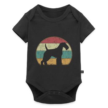 Welsh Terrier Vintage Retro - Baby Premium short-sleeve bodysuit - black - Front