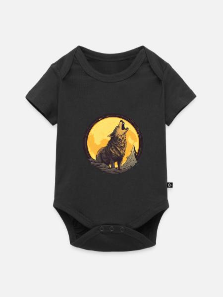 Wolf - Baby Premium short-sleeve bodysuit - black
