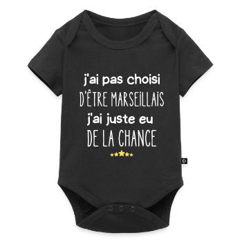 j'ai pas choisi d'être marseillais - Body à manches courtes Premium Bébé - noir - Devant