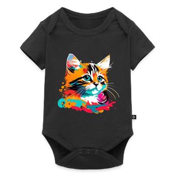 Kitten, Cat - Baby Premium short-sleeve bodysuit - black - Front