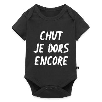 chut je dors encore - Body à manches courtes Premium Bébé - noir - Devant