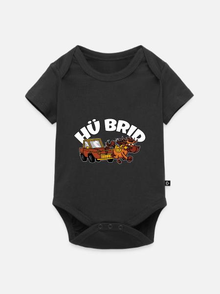 Drôle de bande dessinée Cheval Voiture Moteur Cheval Fan Hü Brid - Body à manches courtes Premium Bébé - noir