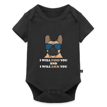 Propriétaire du bouledogue français Frenchie Lustig - Body à manches courtes Premium Bébé - noir - Devant