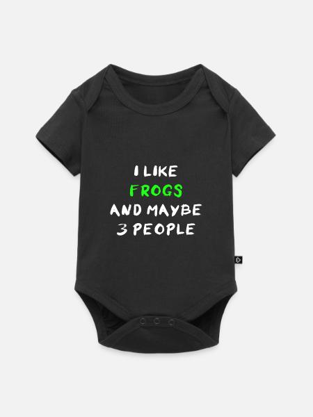 Frösche - Baby Premium Kurzarmbody - Schwarz