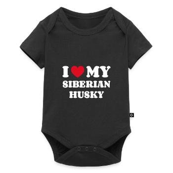 I Love My Siberian Husky - Baby Premium short-sleeve bodysuit - black - Front