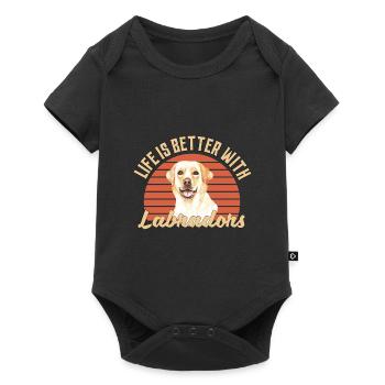 Labrador Vintage - Baby Premium short-sleeve bodysuit - black - Front