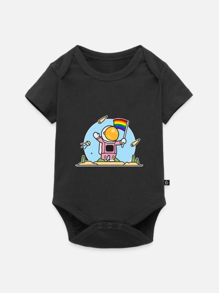 Schwuler Astronaut - Baby Premium Kurzarmbody - Schwarz
