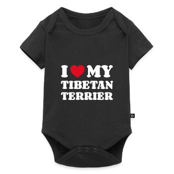 I Love My Tibetan Terrier Tibetan Terrier Gift - Baby Premium short-sleeve bodysuit - black - Front