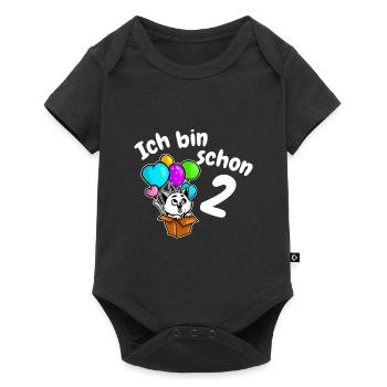 2ème anniversaire mignon chaton chat deux ans - Body à manches courtes Premium Bébé - noir - Devant