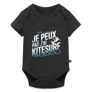 je peux pas j'ai kitesurf - Body à manches courtes Premium Bébé - noir - Devant