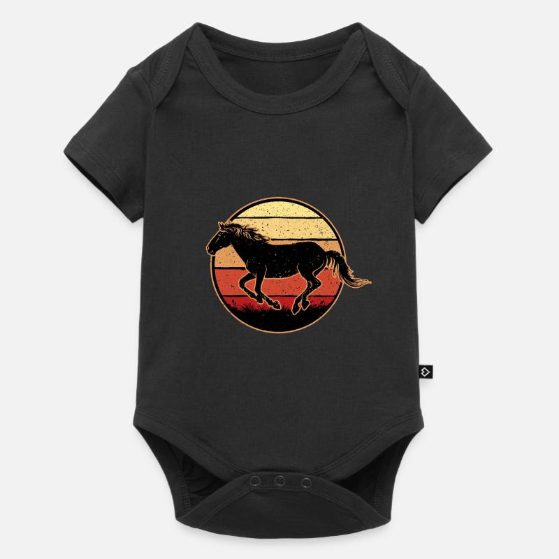 Cheval Rétro Galop - Body à manches courtes Premium Bébé - noir