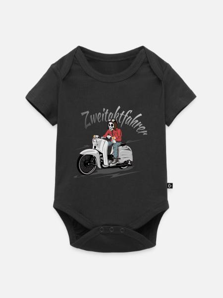 Simson Schwalbe Zweitaktfahrer - Baby Premium Kurzarmbody - Schwarz